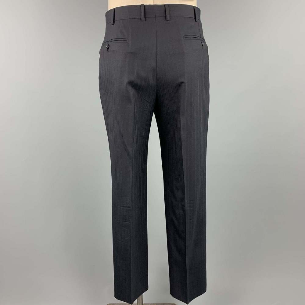 BELVEST Long Black Stripe Wool Notch Lapel Suit - Picture 7 of 8